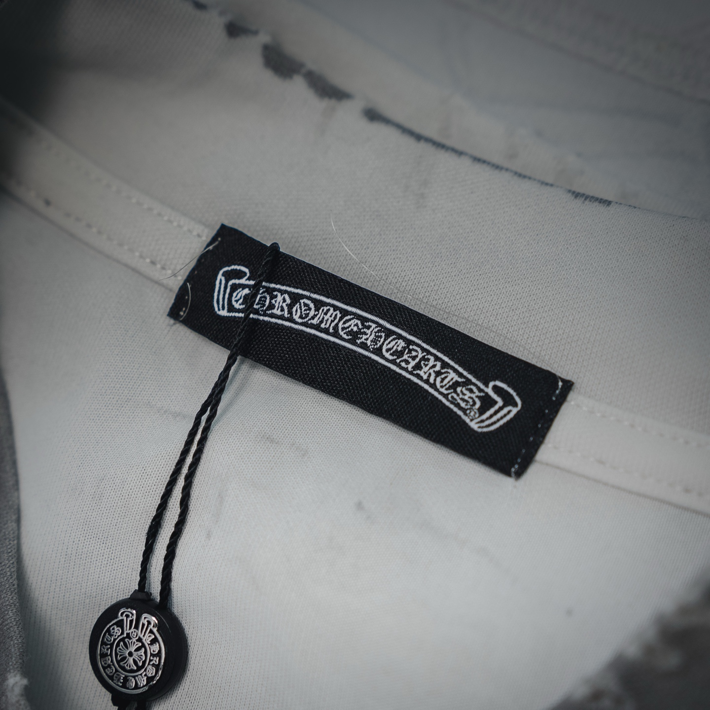 Chrome embossed cross washed t-shirt