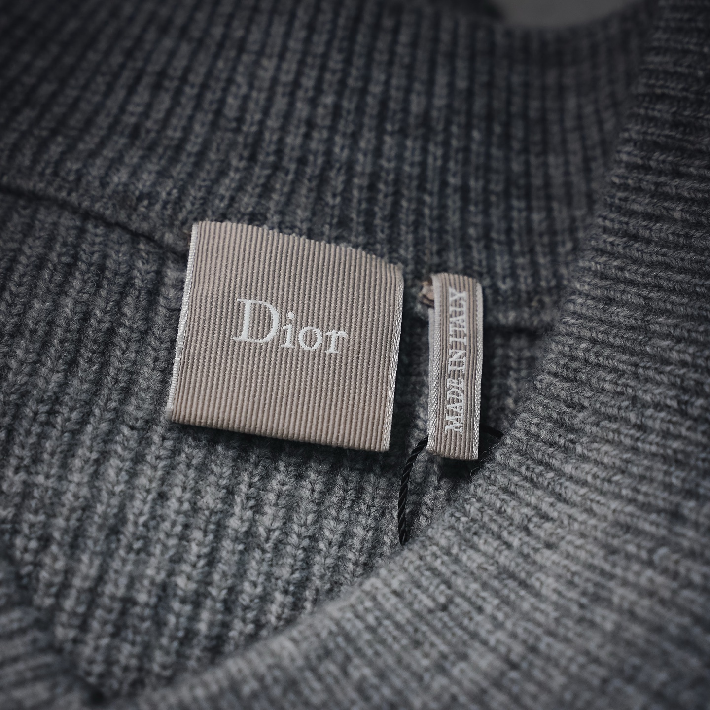 CD embroidered knit sweater