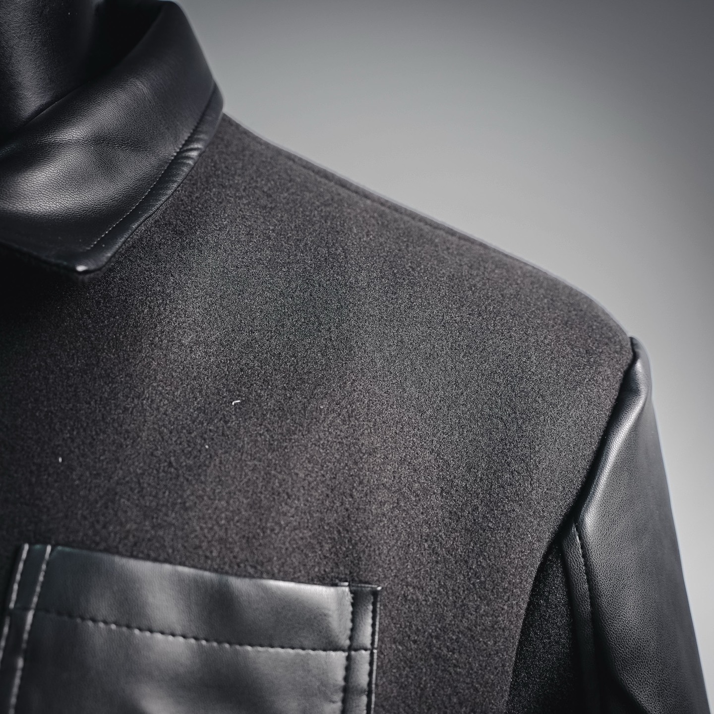 Pra leather sleeve varsity jacket