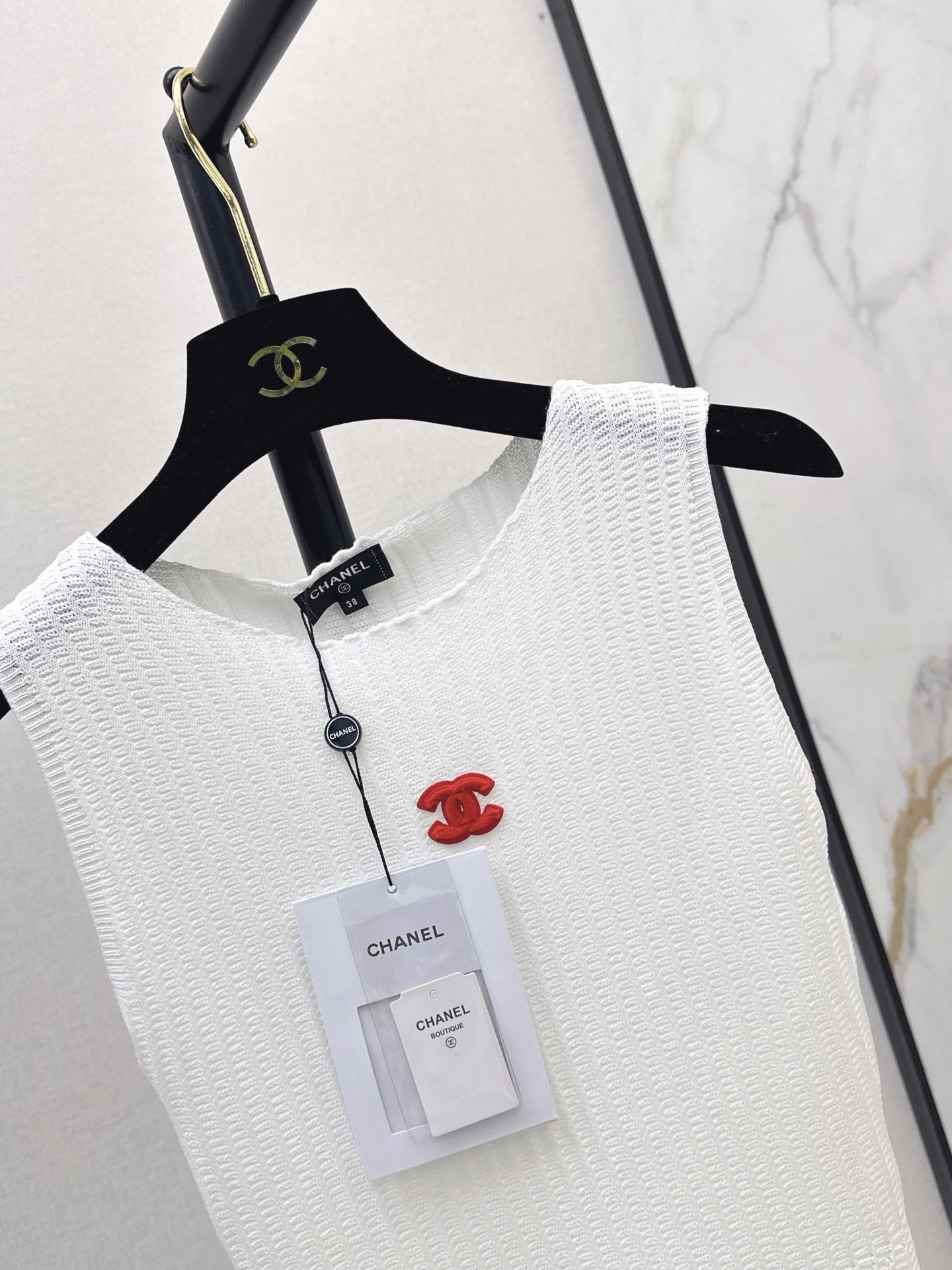 Chan 26ss sleeveless knit dress