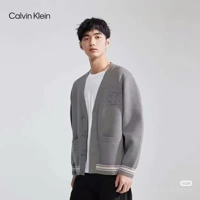 CK preppy striped cardigan