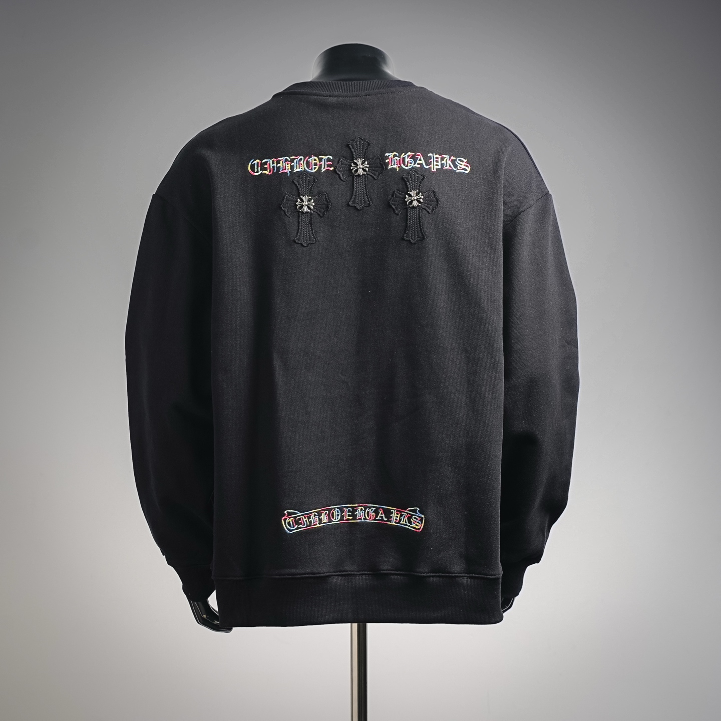 Chrome embroidered gothic sweatshirt