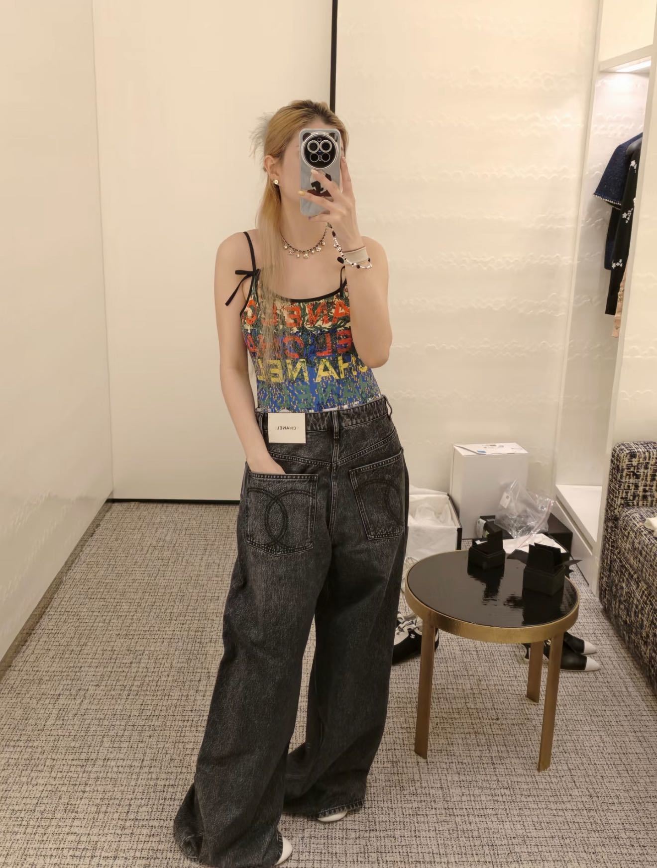 Chan 26fw wide-leg jeans