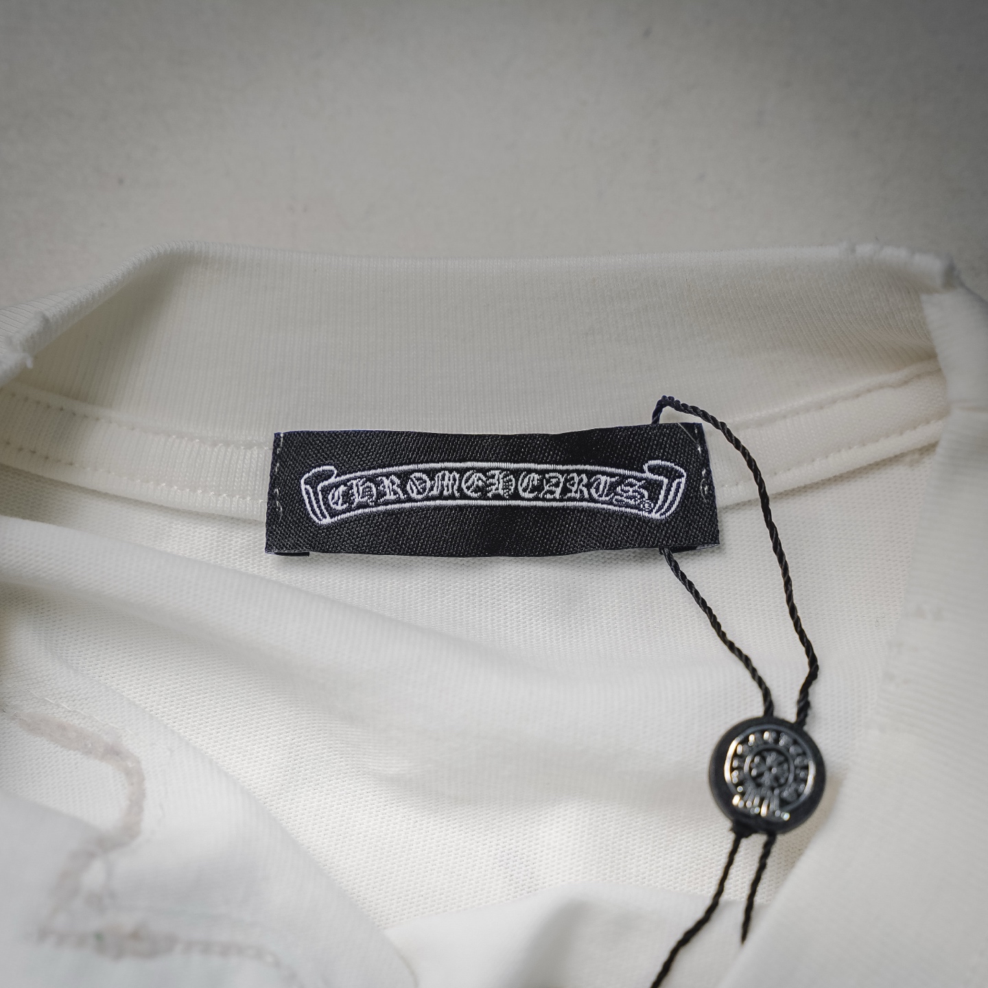 Chrome washed applique t-shirt