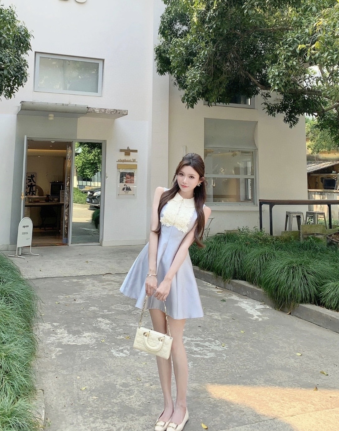 Valen 26ss lace vest dress