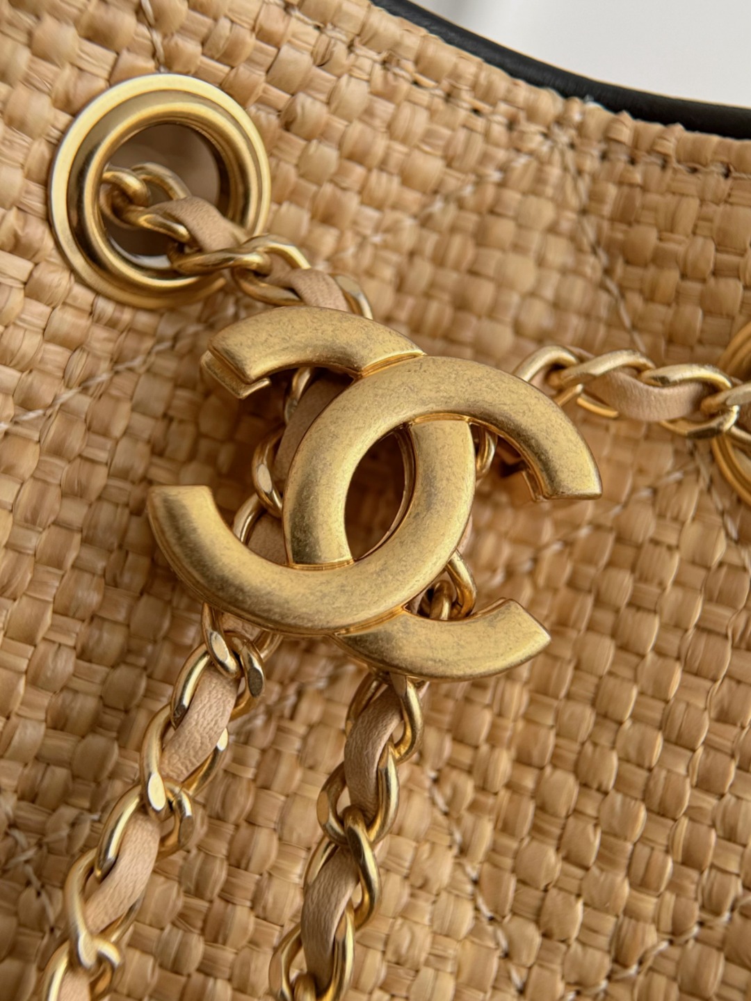 Chan 26p woven hobo bag