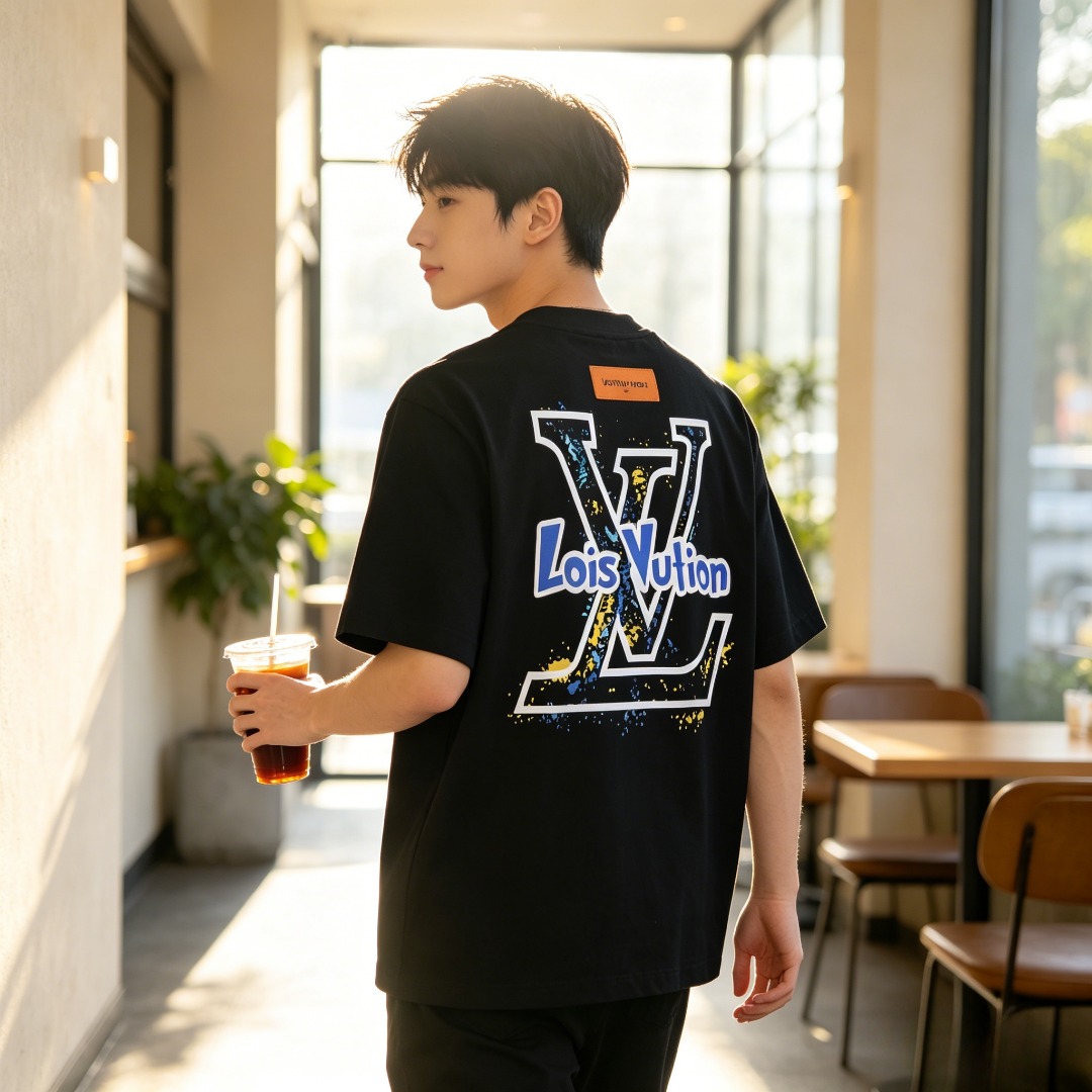 Louis graffiti-print logo t-shirt