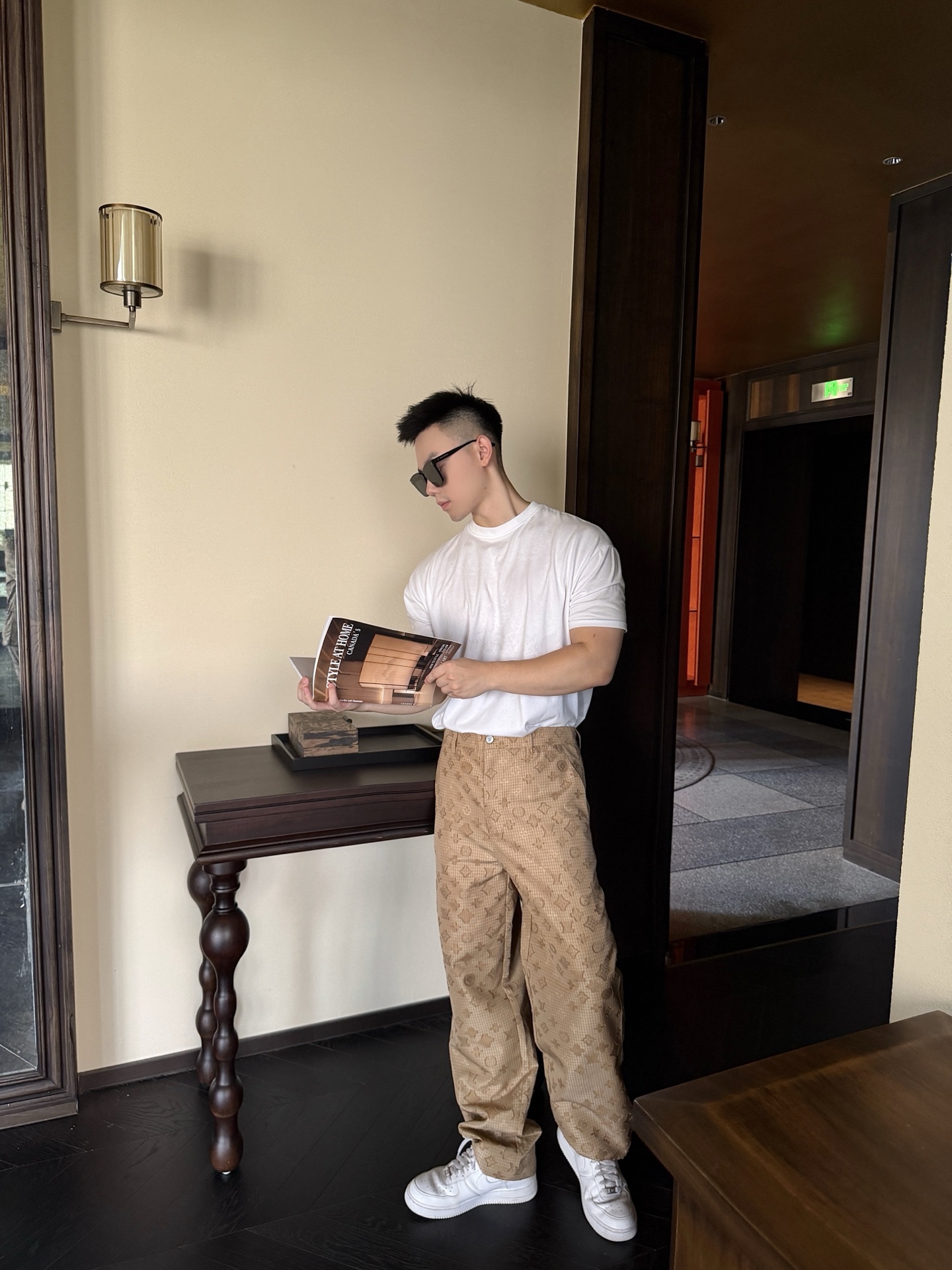 Louis all-over jacquard pants
