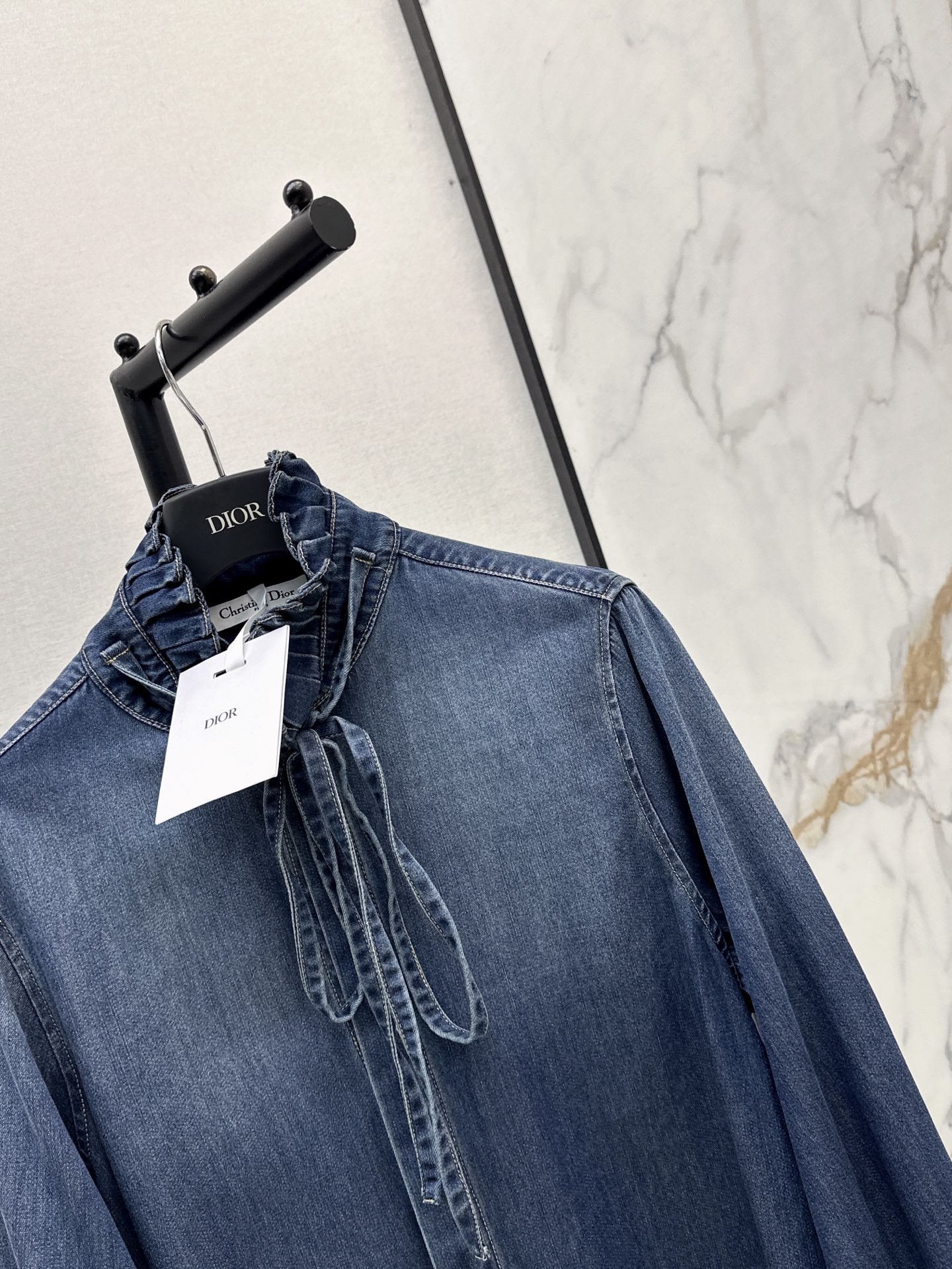 CD 26ss ribbon denim shirt