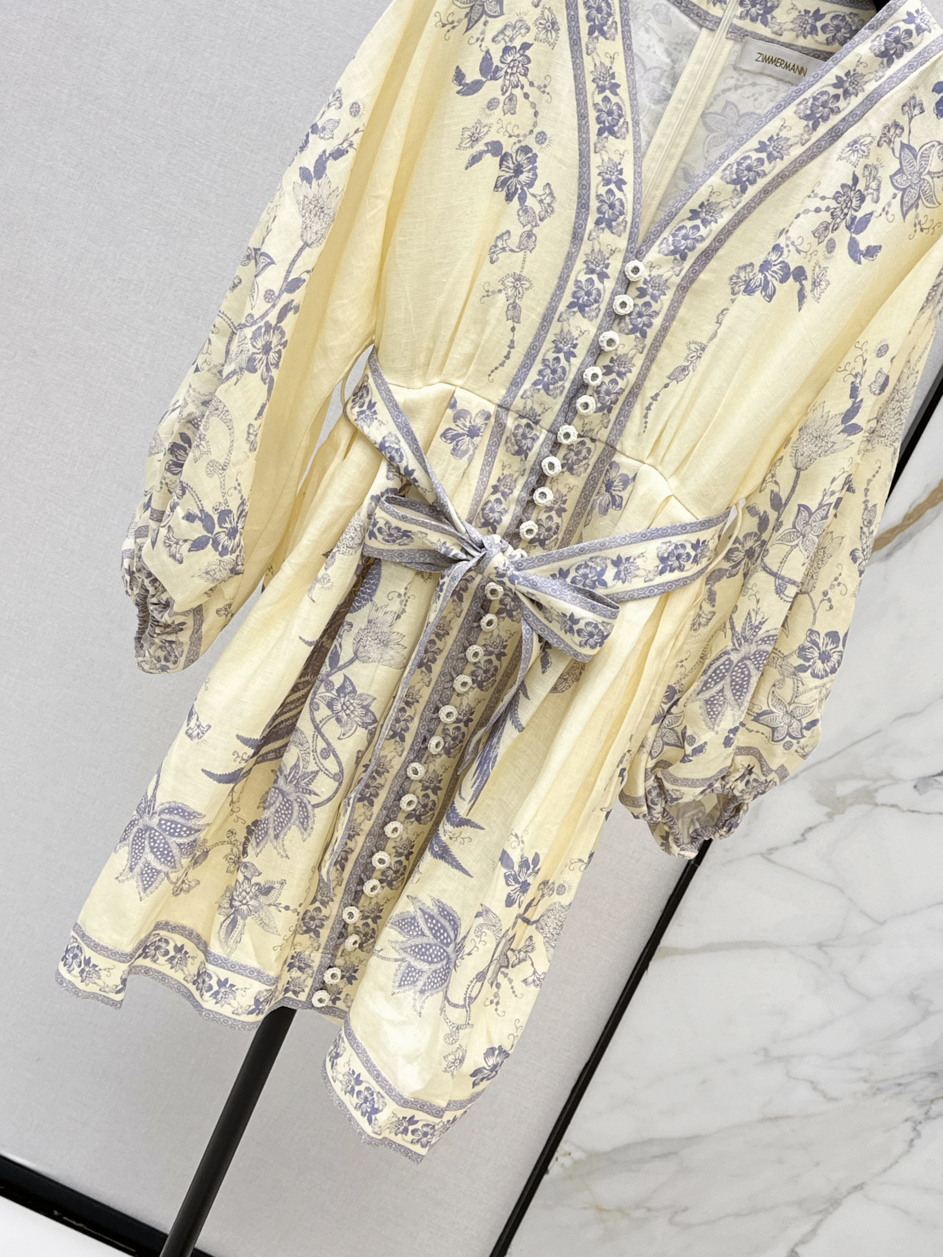 Zimm 26ss print linen dress