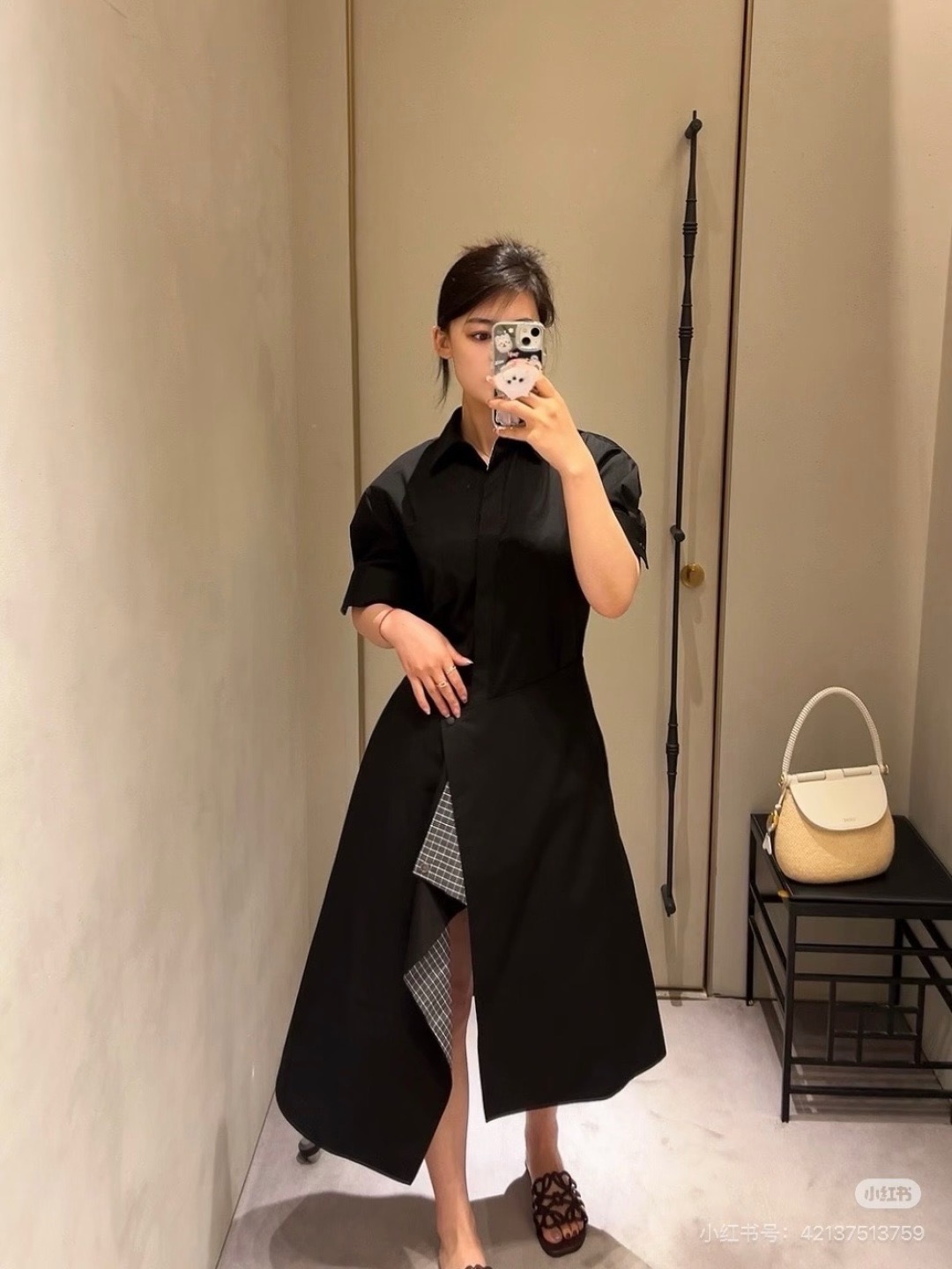 Loe 26ss asymmetrical shirt dress