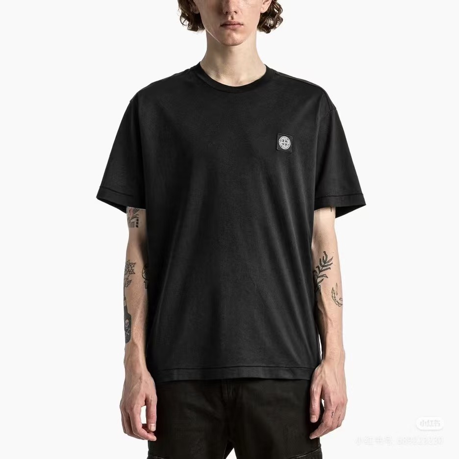 Stone embroidered badge t-shirt