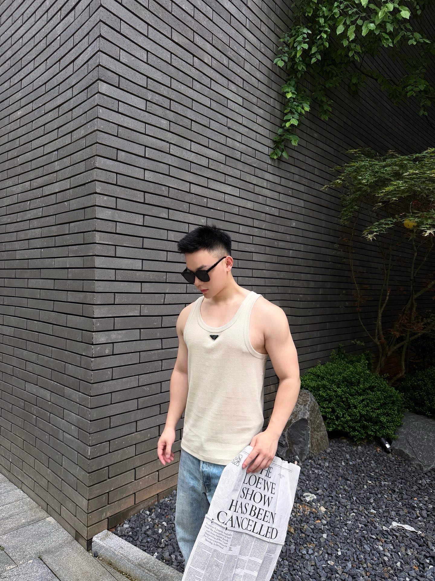 Pra casual logo badge vest