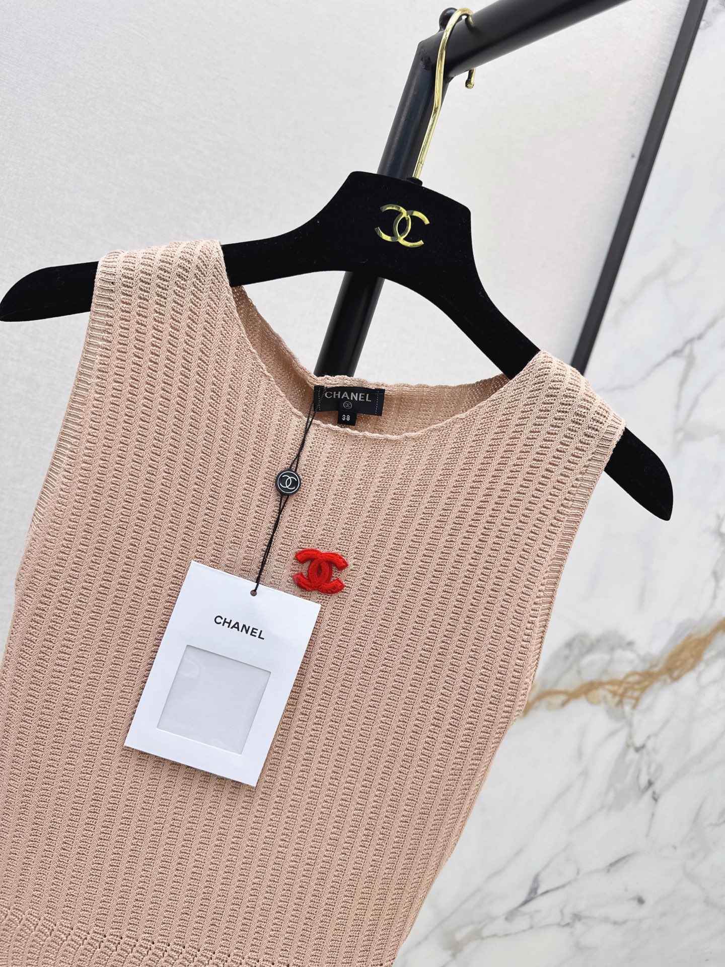 Chan 26ss sleeveless knit dress