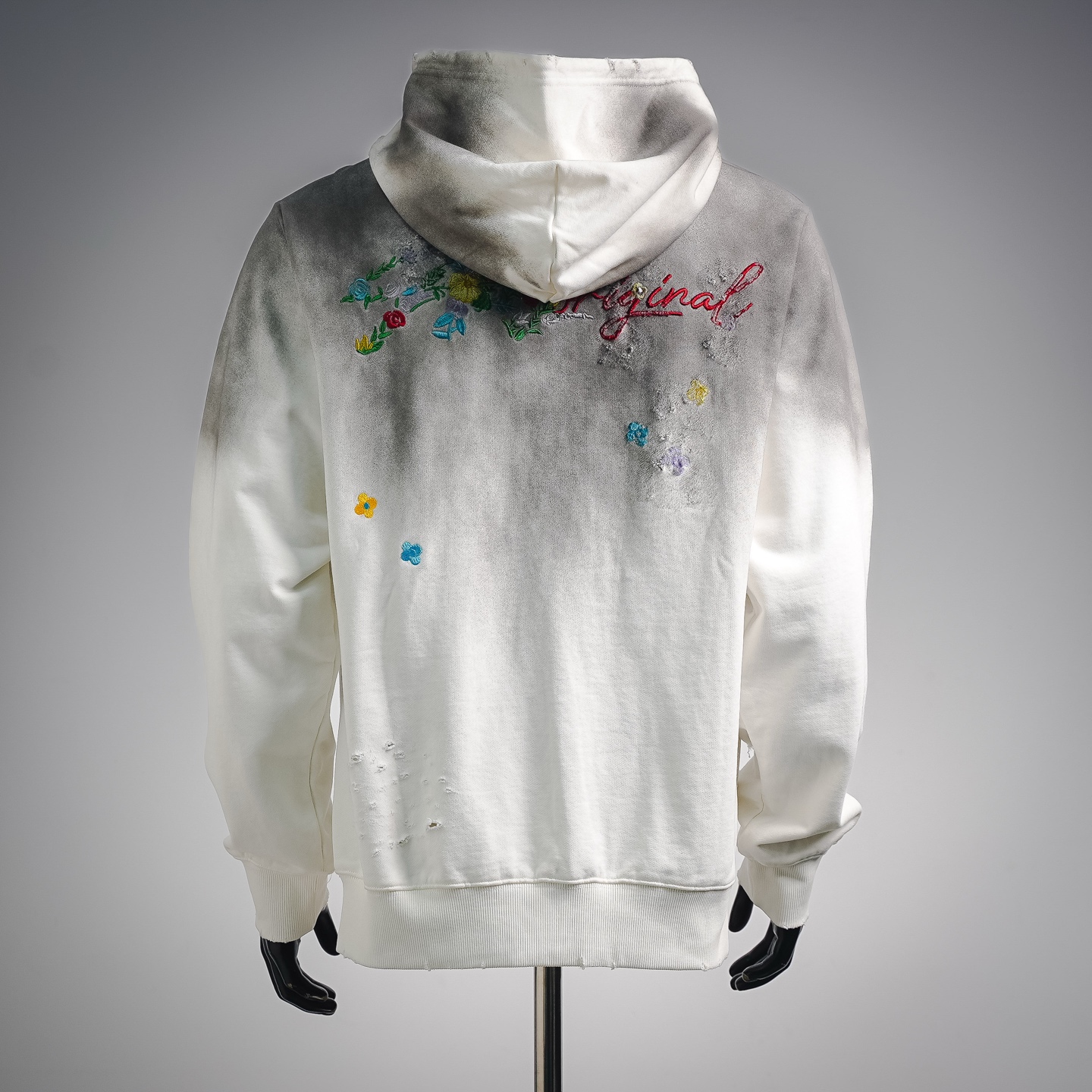 Louis embroidered ripped hoodie