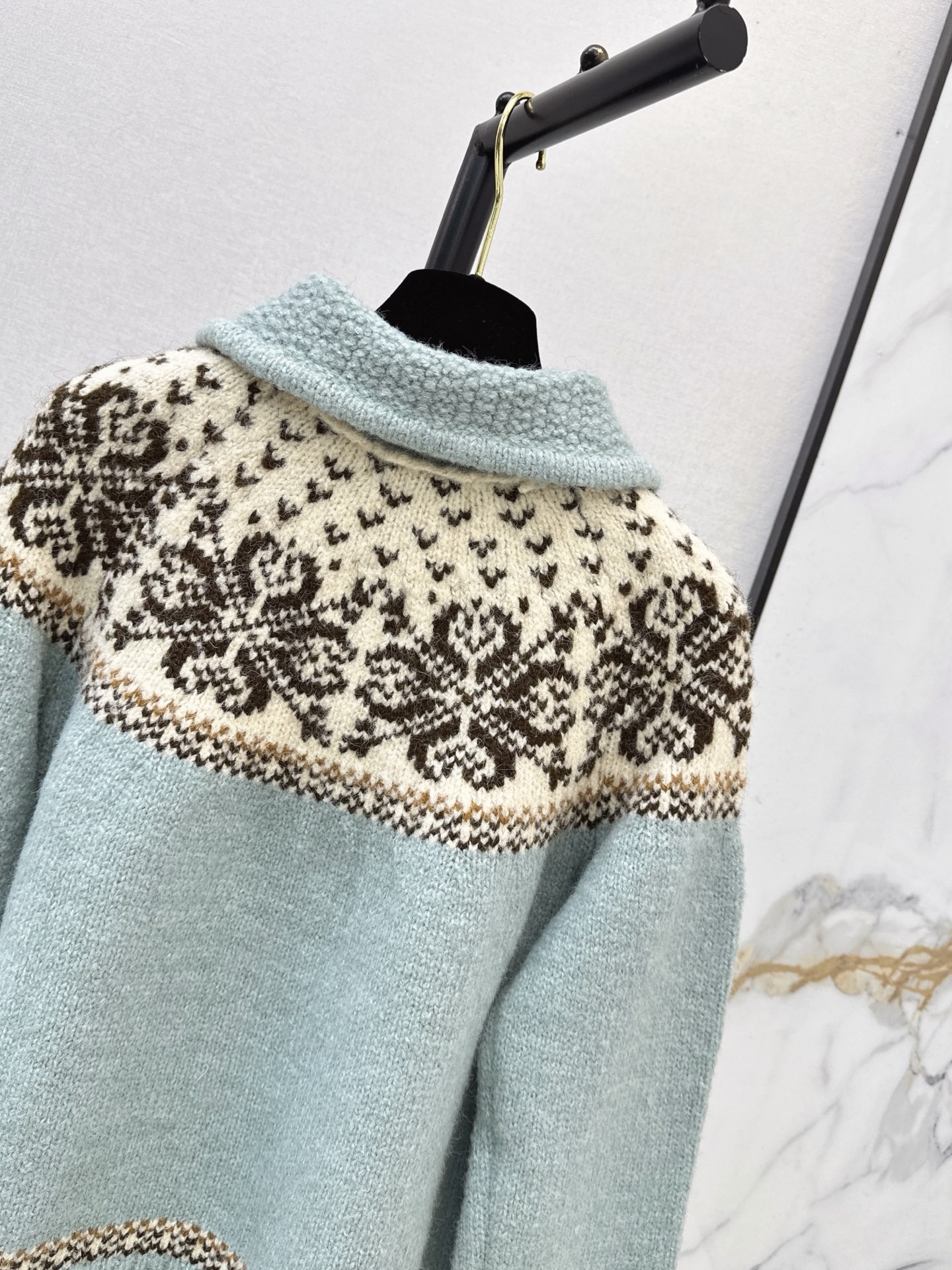 Chan 26fw fair is了zipper knit cardigan