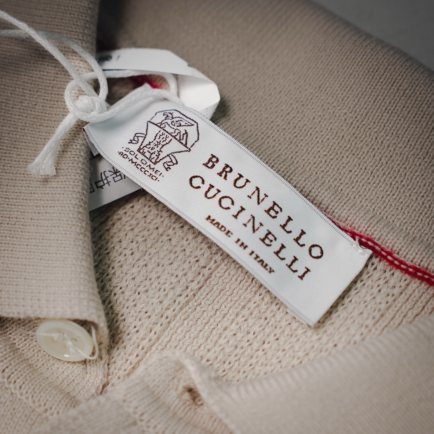 Brunello striped collar Polo
