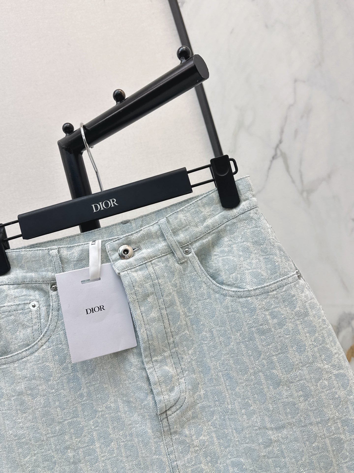 CD 26ss jacquard denim skirt
