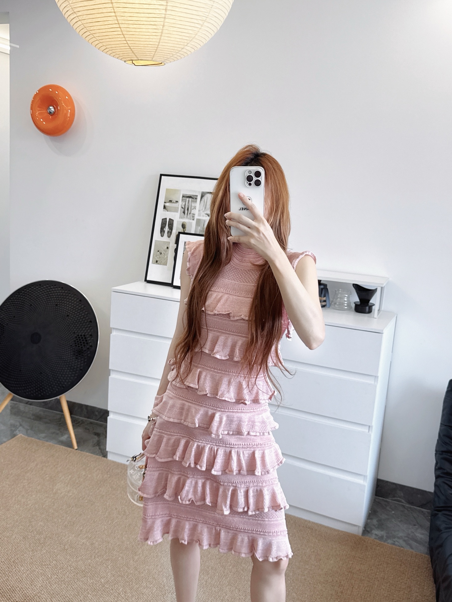 Chol 26fw layered knit dress