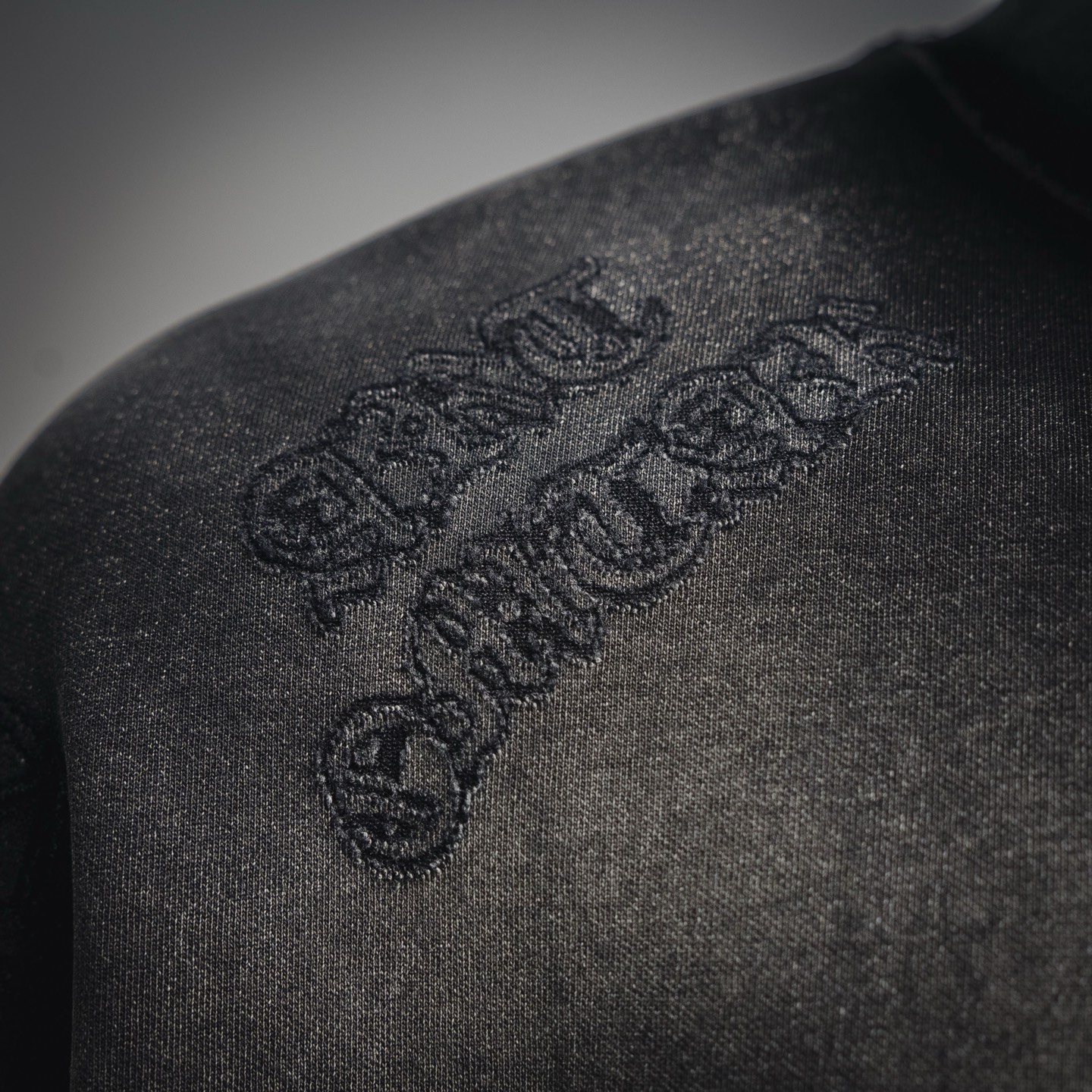 Chrome embossed cross washed t-shirt