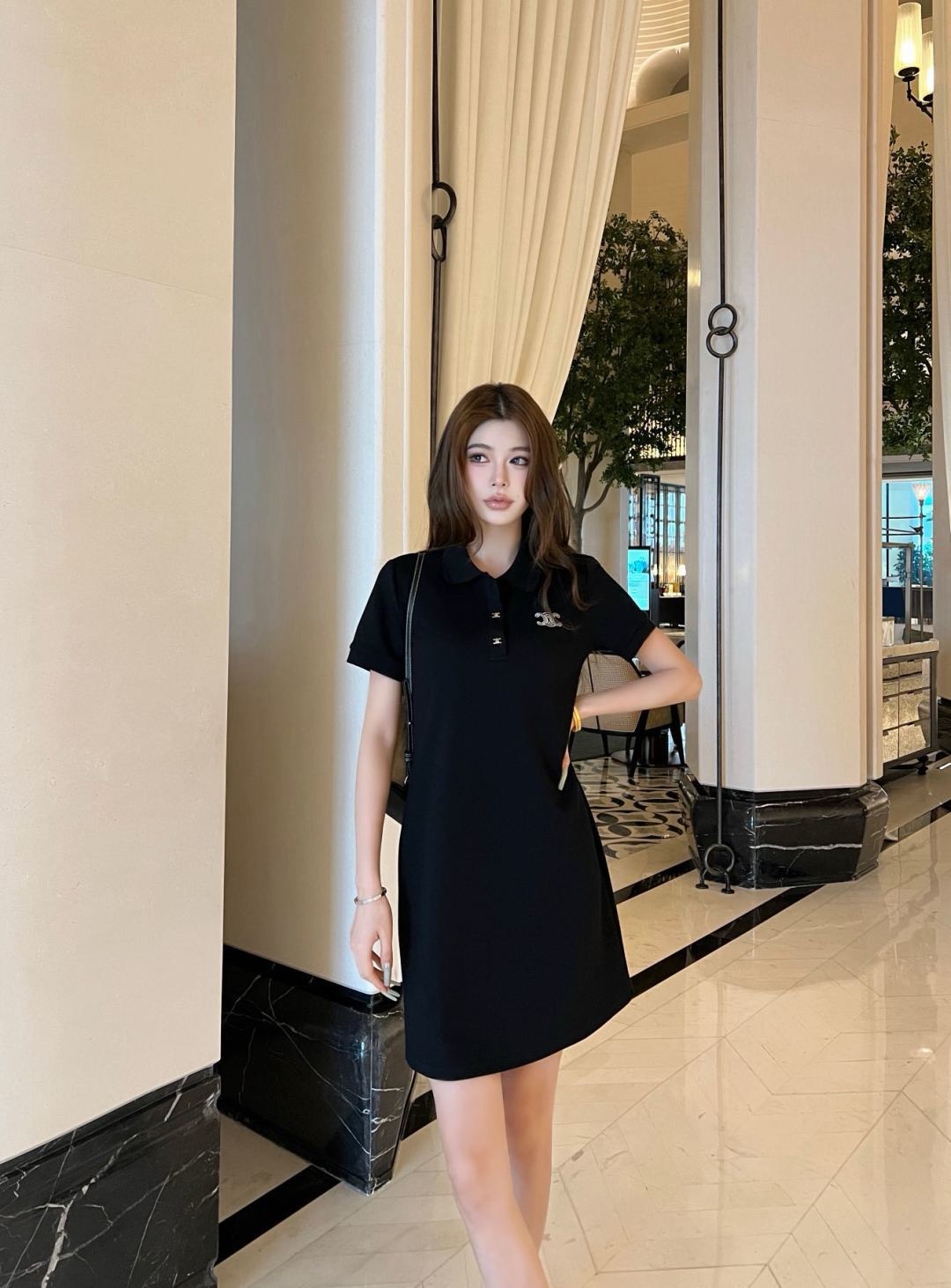 Celi 26ss embroidery polo dress
