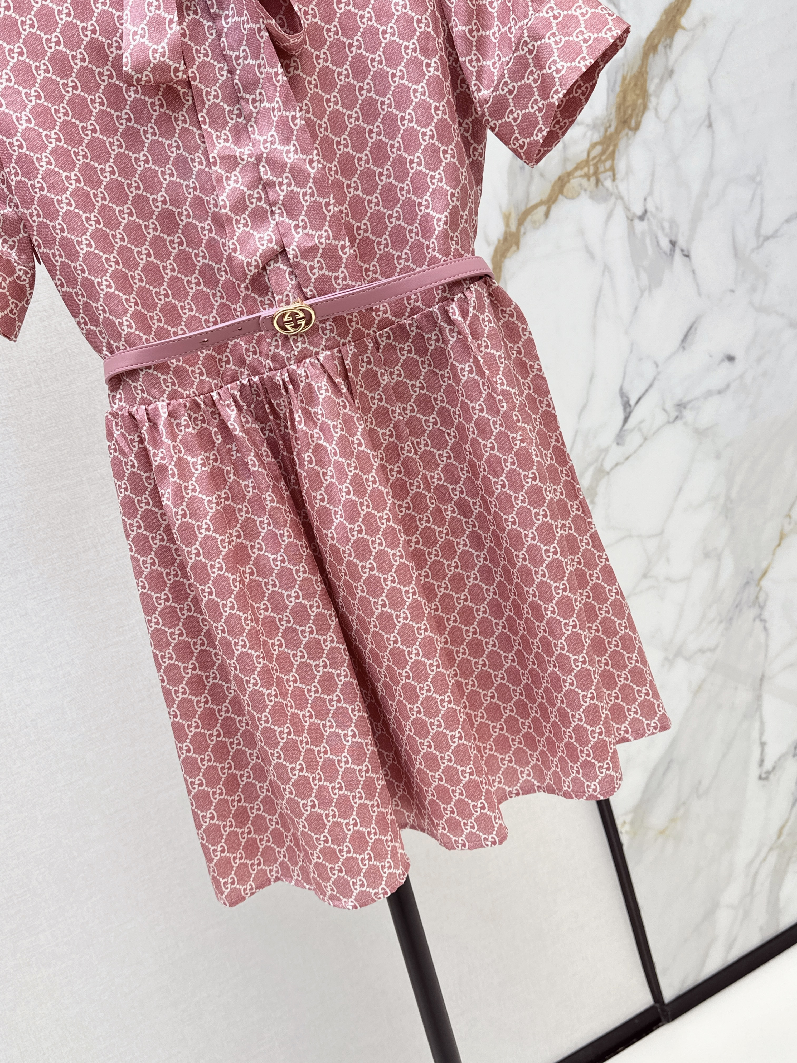 Guc 26ss print ribbon dress