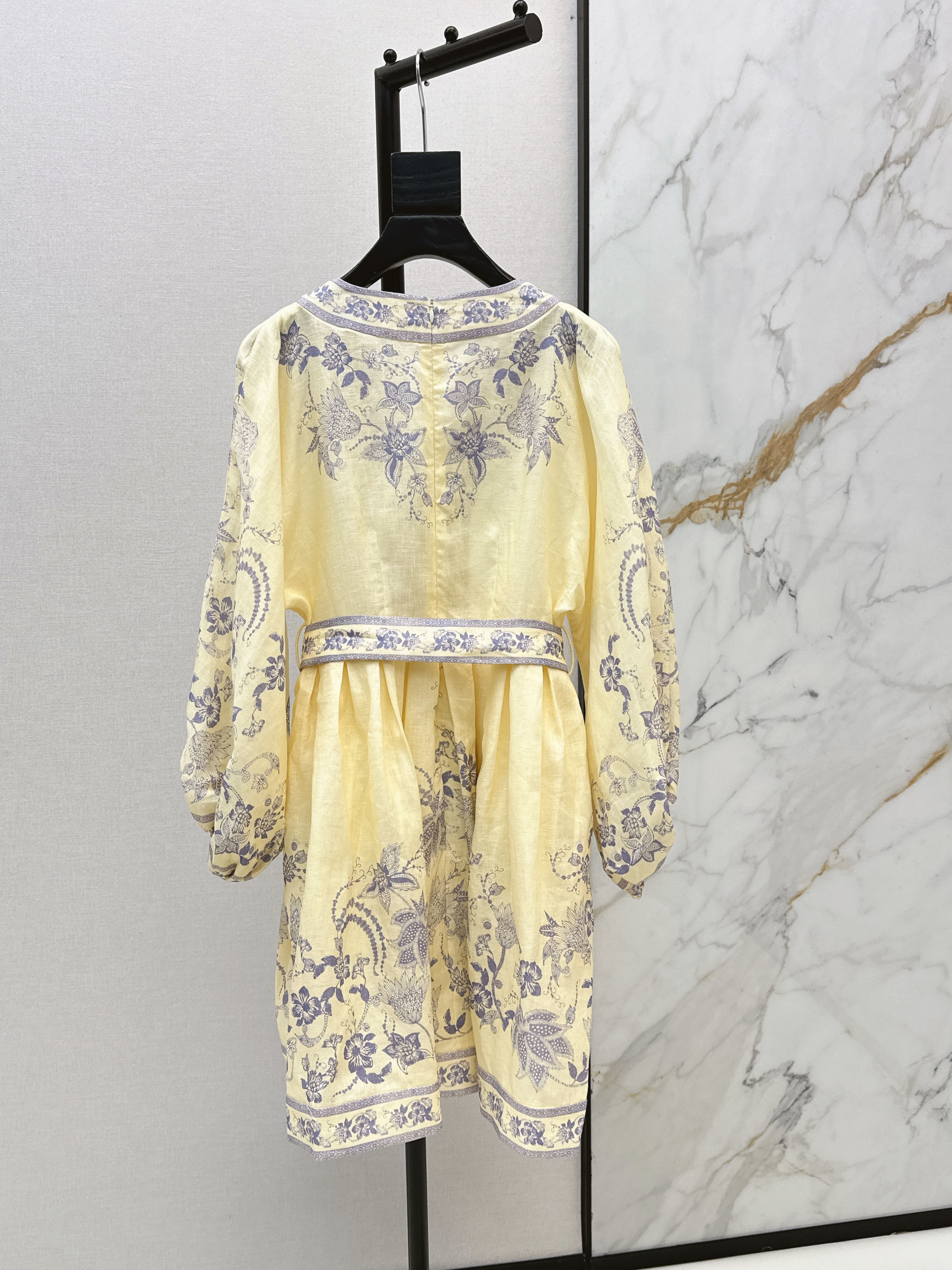 Zimm 26ss print linen dress