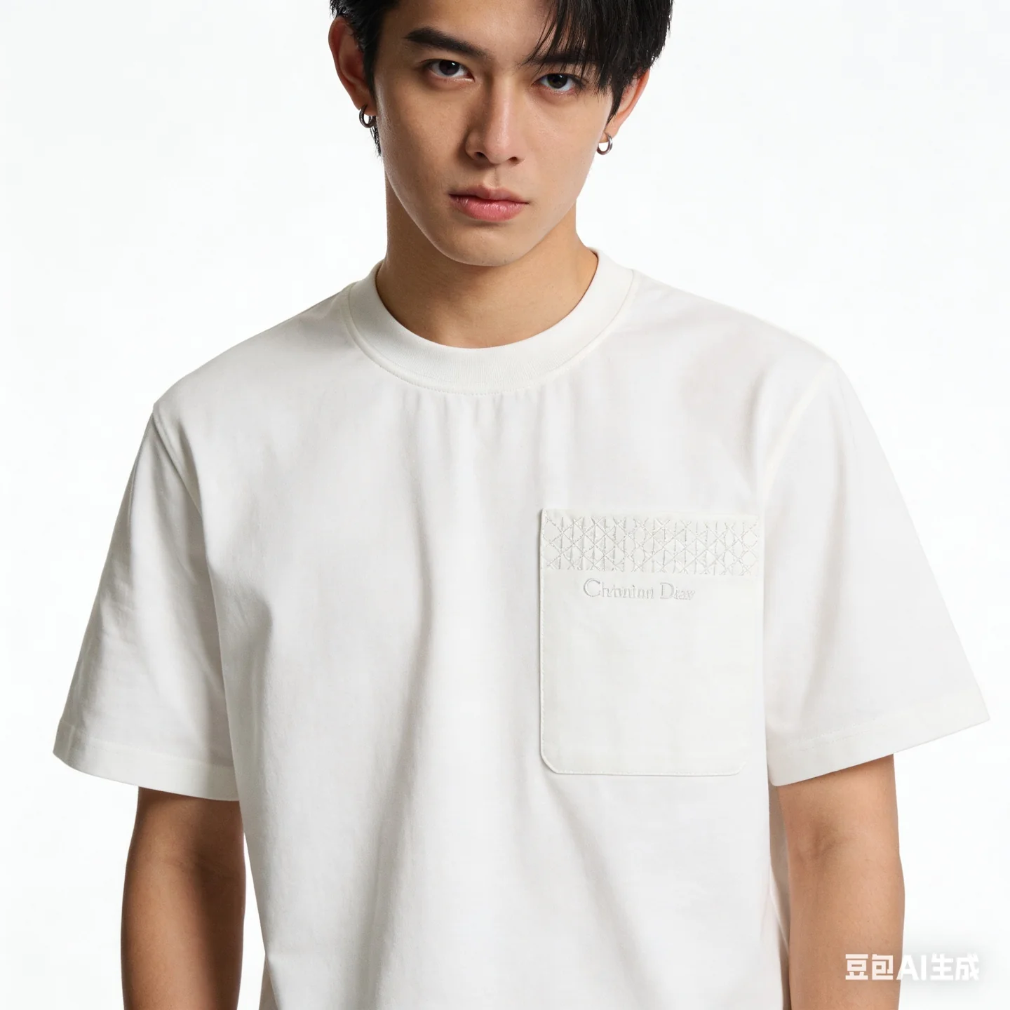 CD embroidered pocket t-shirt