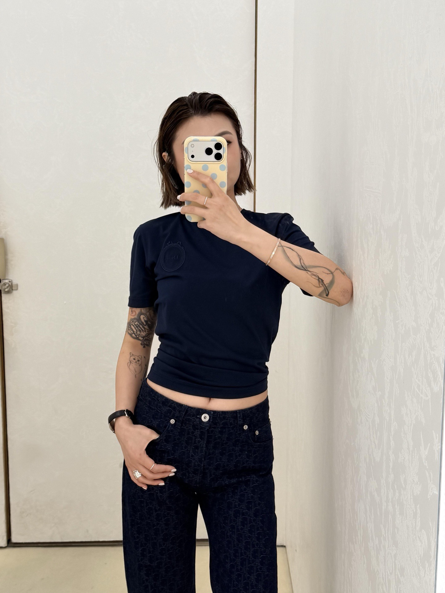 CD 26ss embroidery knit t-shirt