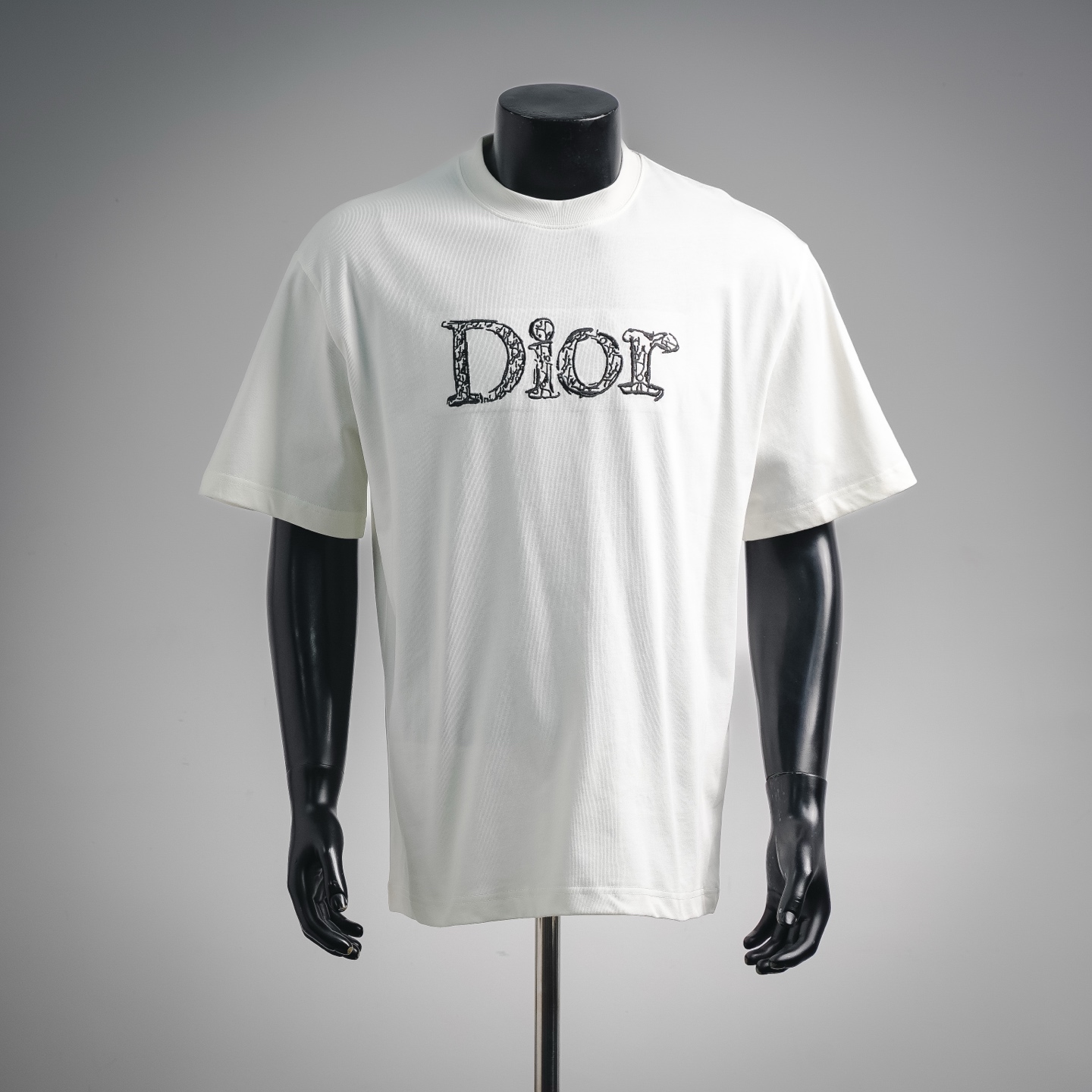 CD letter embroidered t-shirt