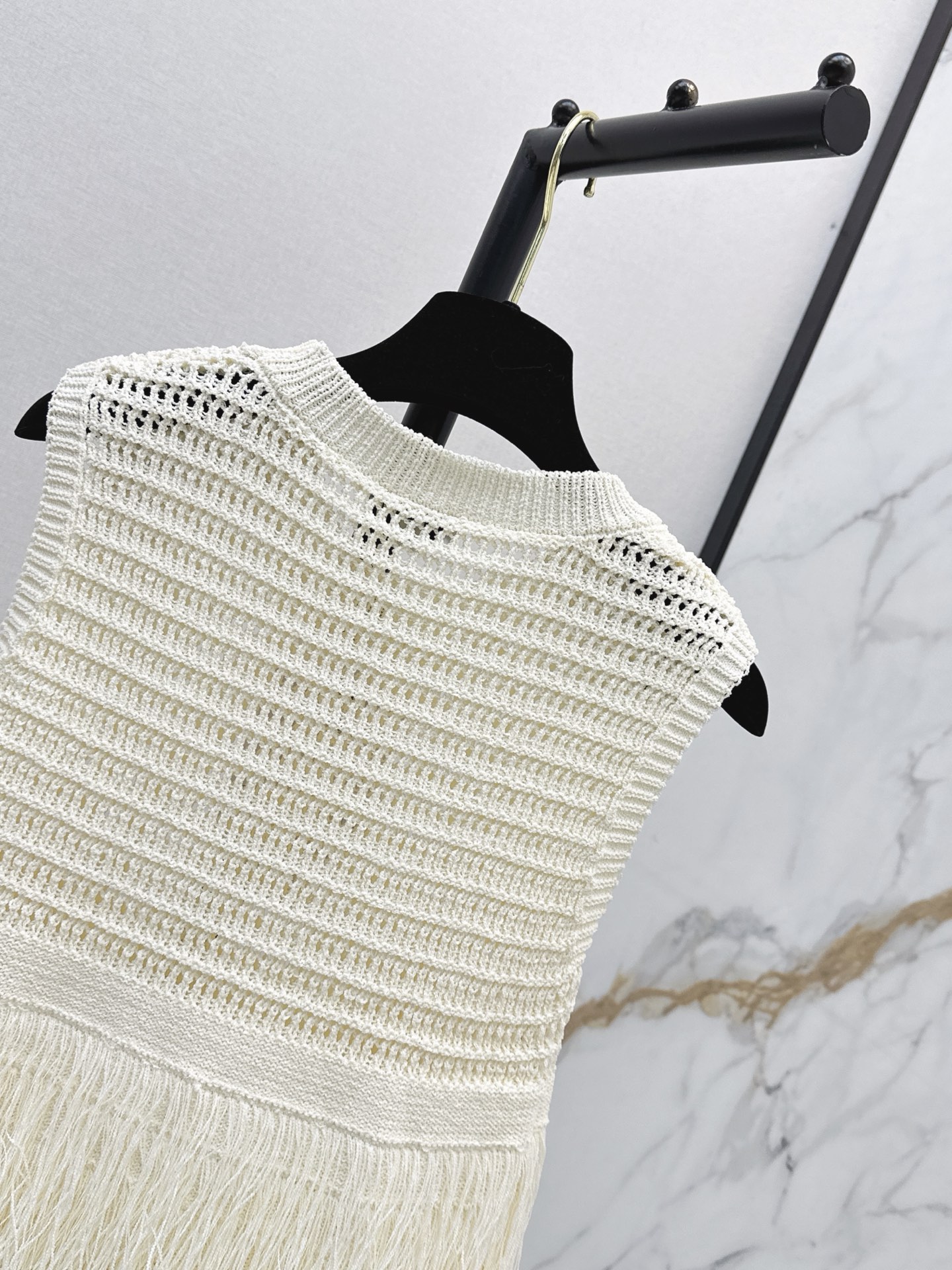 Chan 2ss knit fringe vest