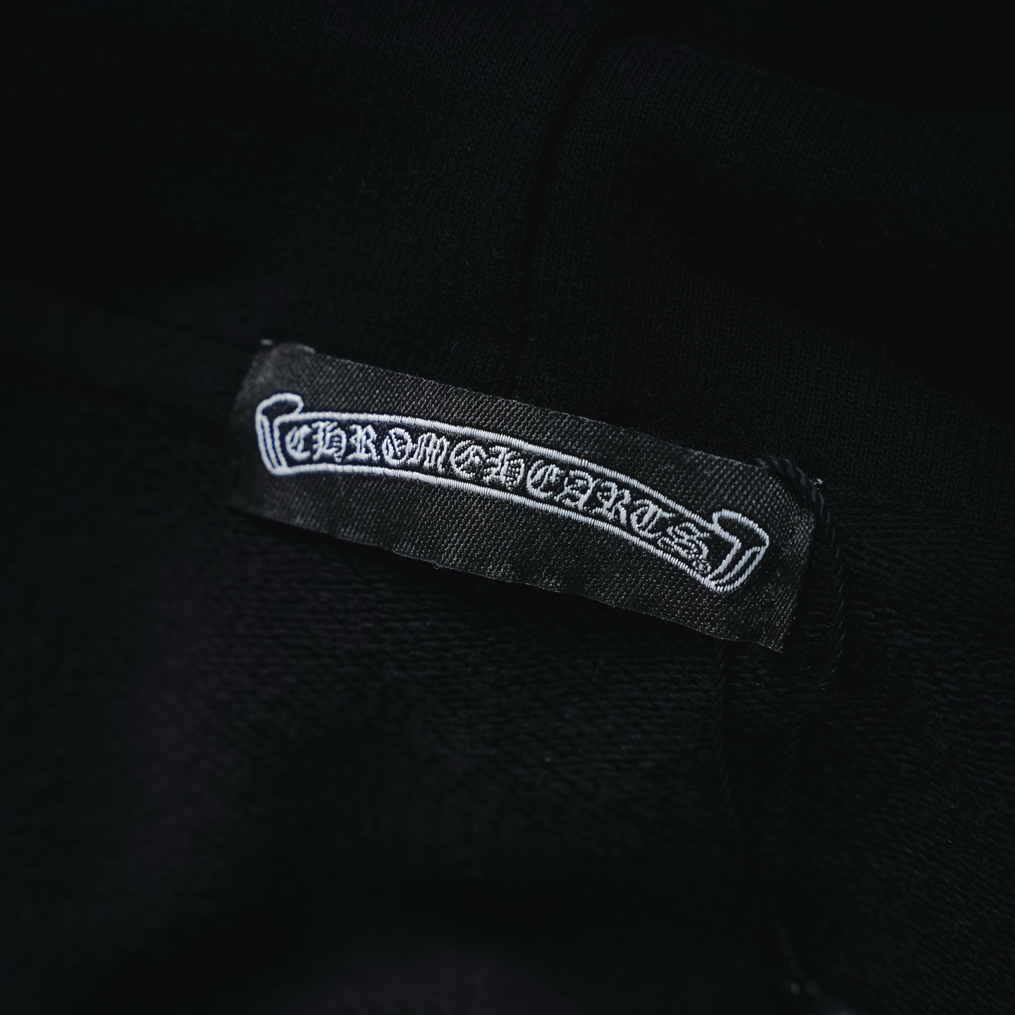 Chrome washed applique hoodie