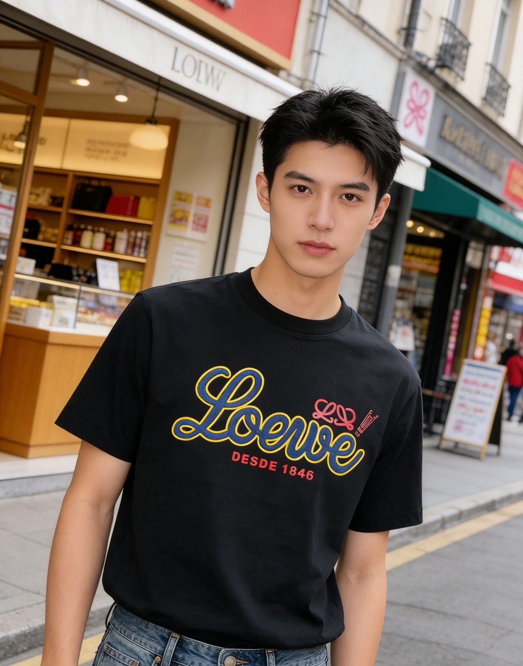 Loe patch letter t-shirt