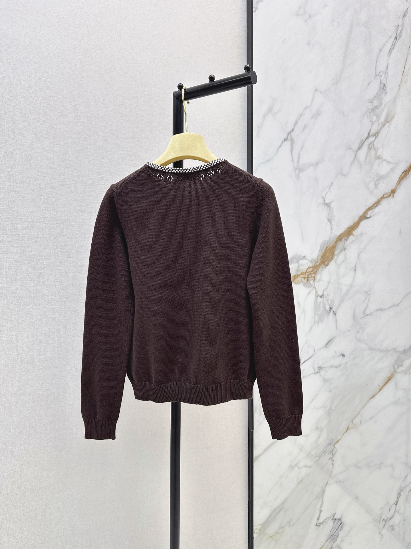 Miu 26ss rhinestone knit cardigan