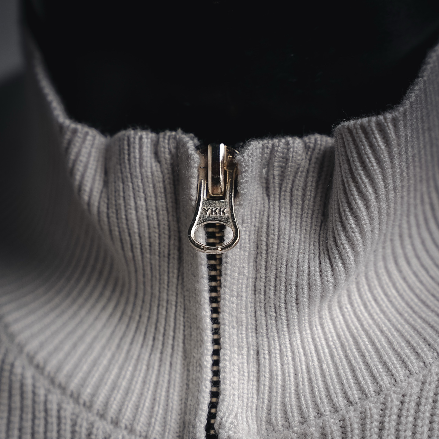 Stone zip-up sweater coat