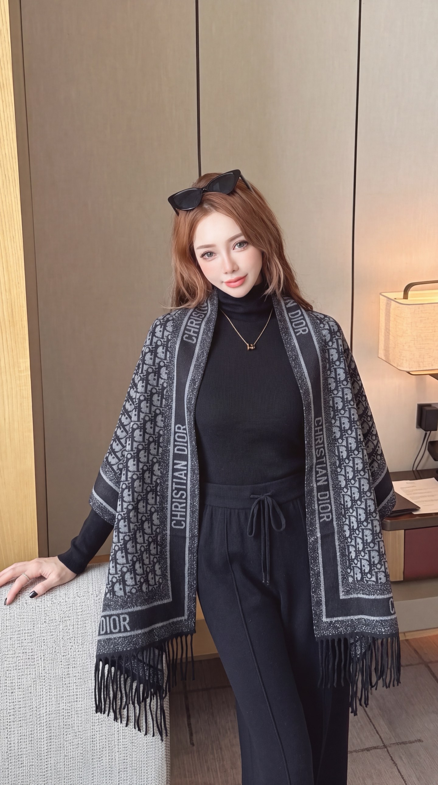 CD 26fw knit shawls basic tee pants sets