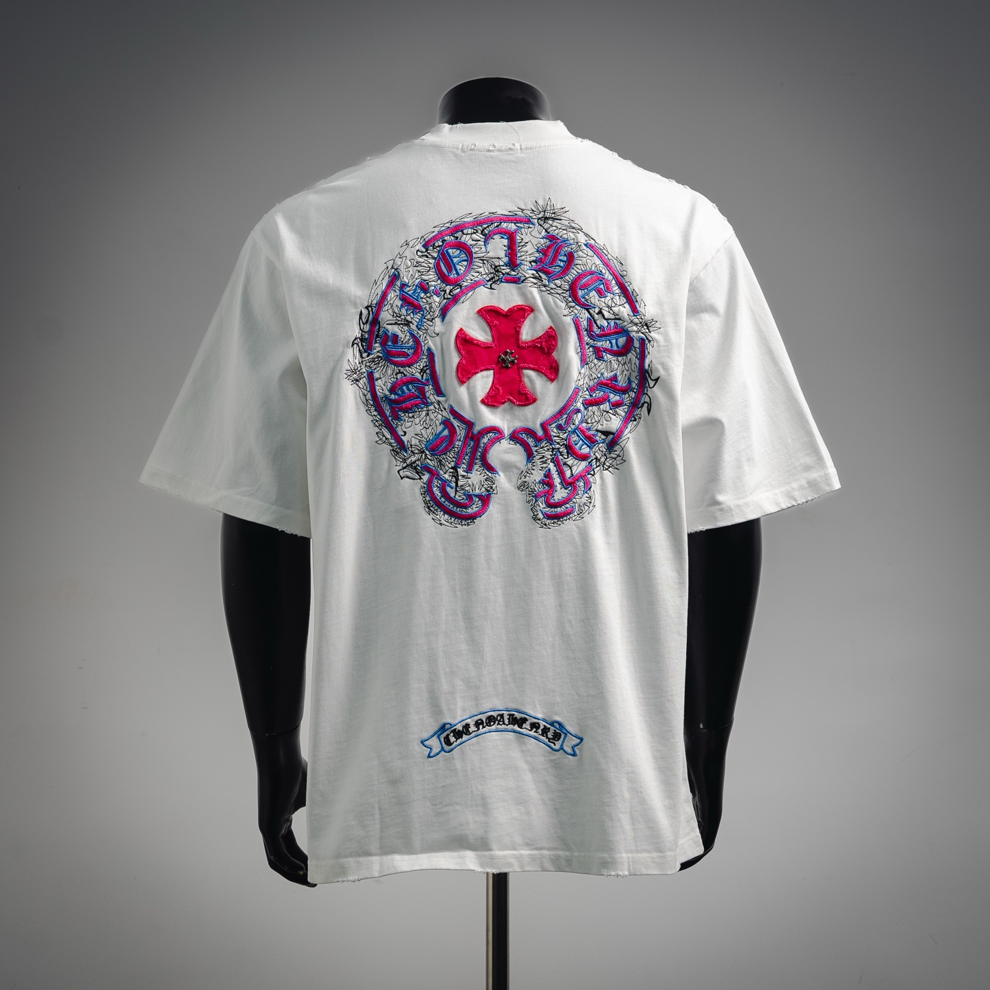 Chrome cross applique t-shirt