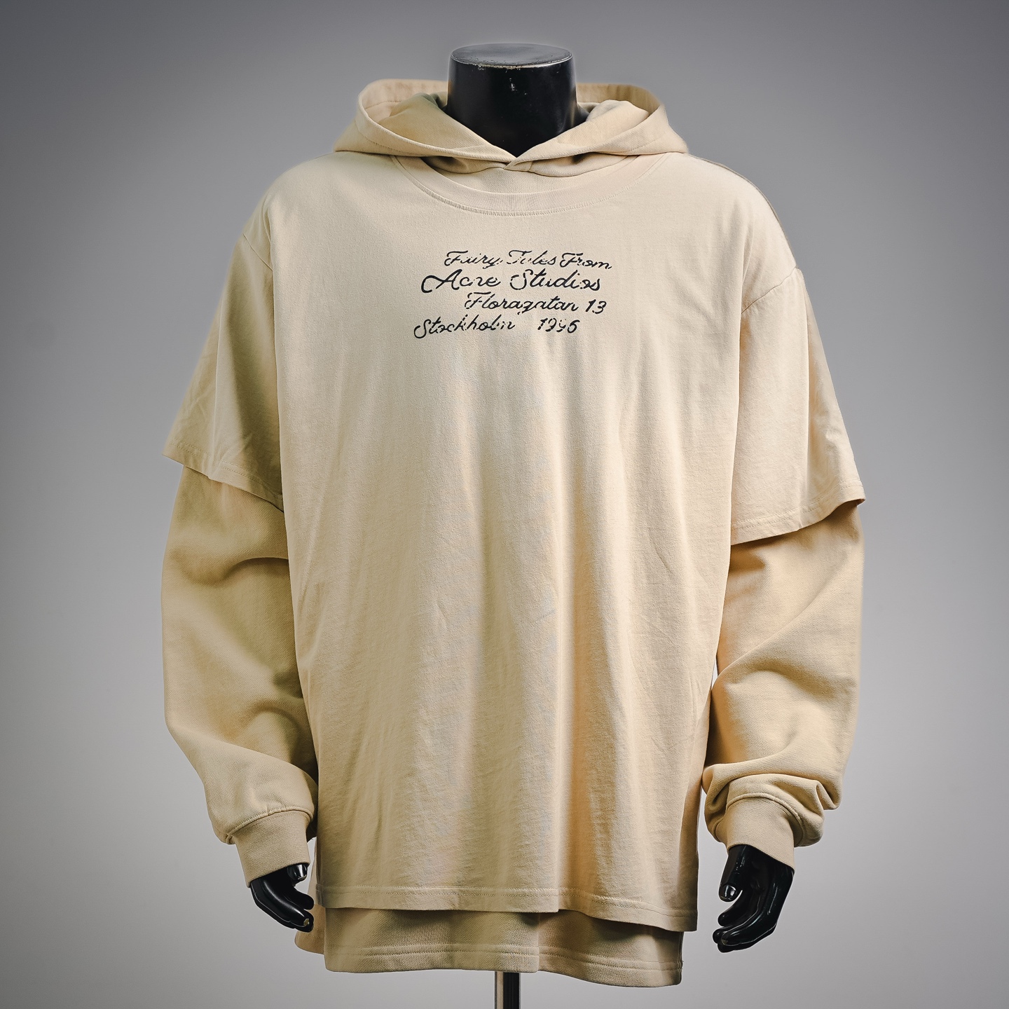 Acne washed layered hoodie