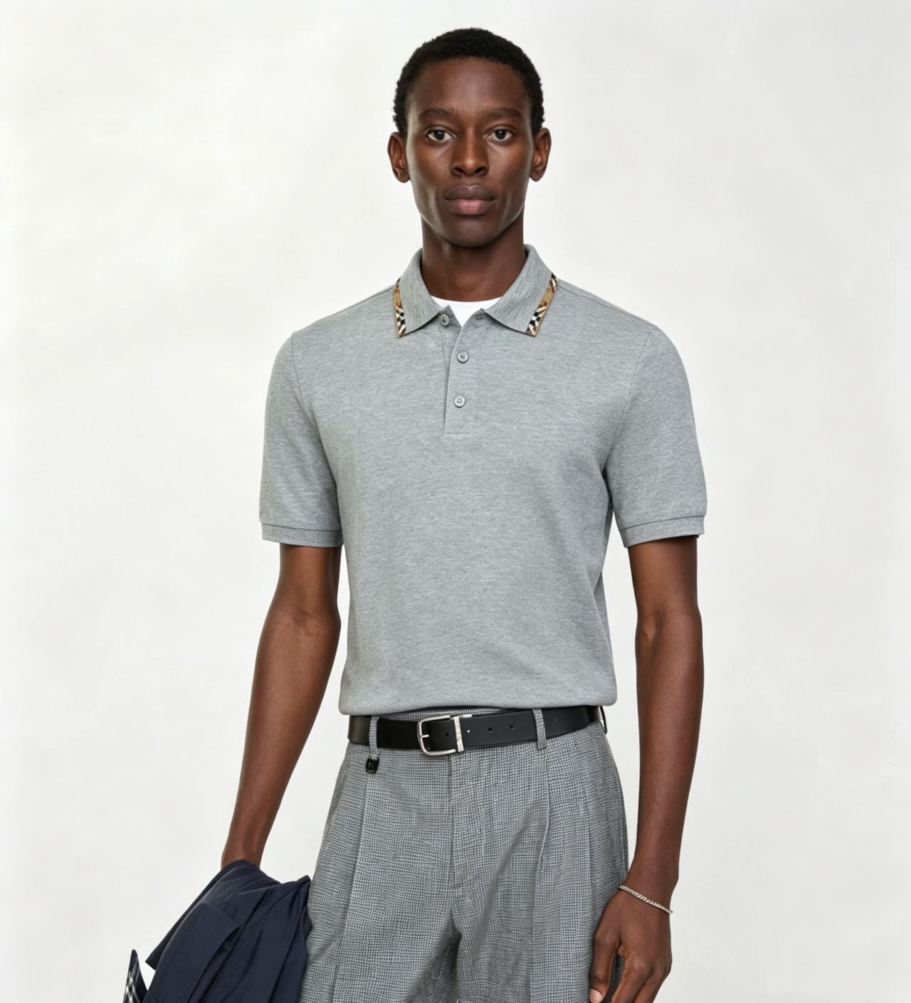Bur plaid collared Polo