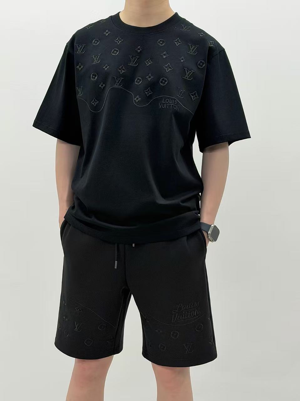Louis embroidered letter pants