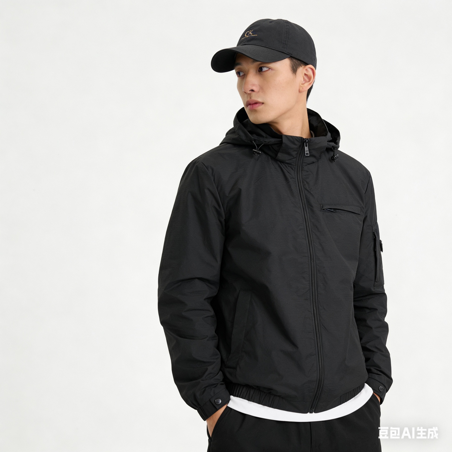 Pra hooded zip windbreaker jacket