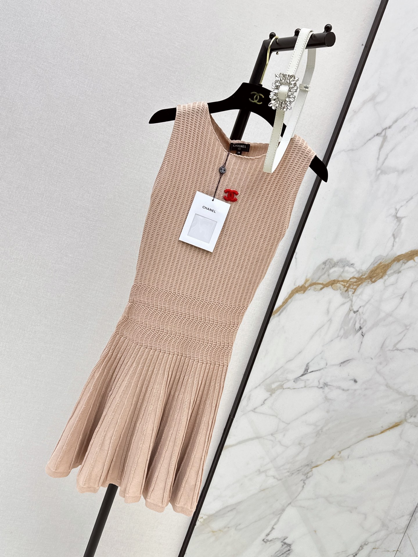 Chan 26ss sleeveless knit dress