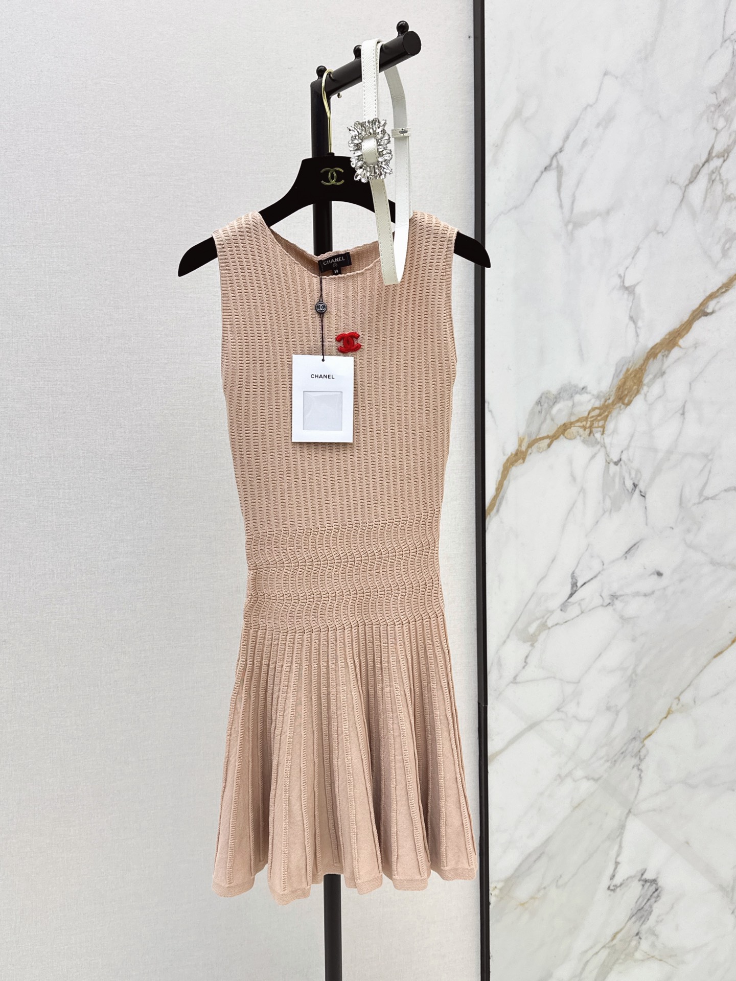 Chan 26ss sleeveless knit dress