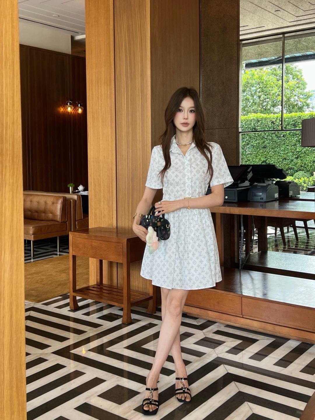 Loui 26ss print shirt dress