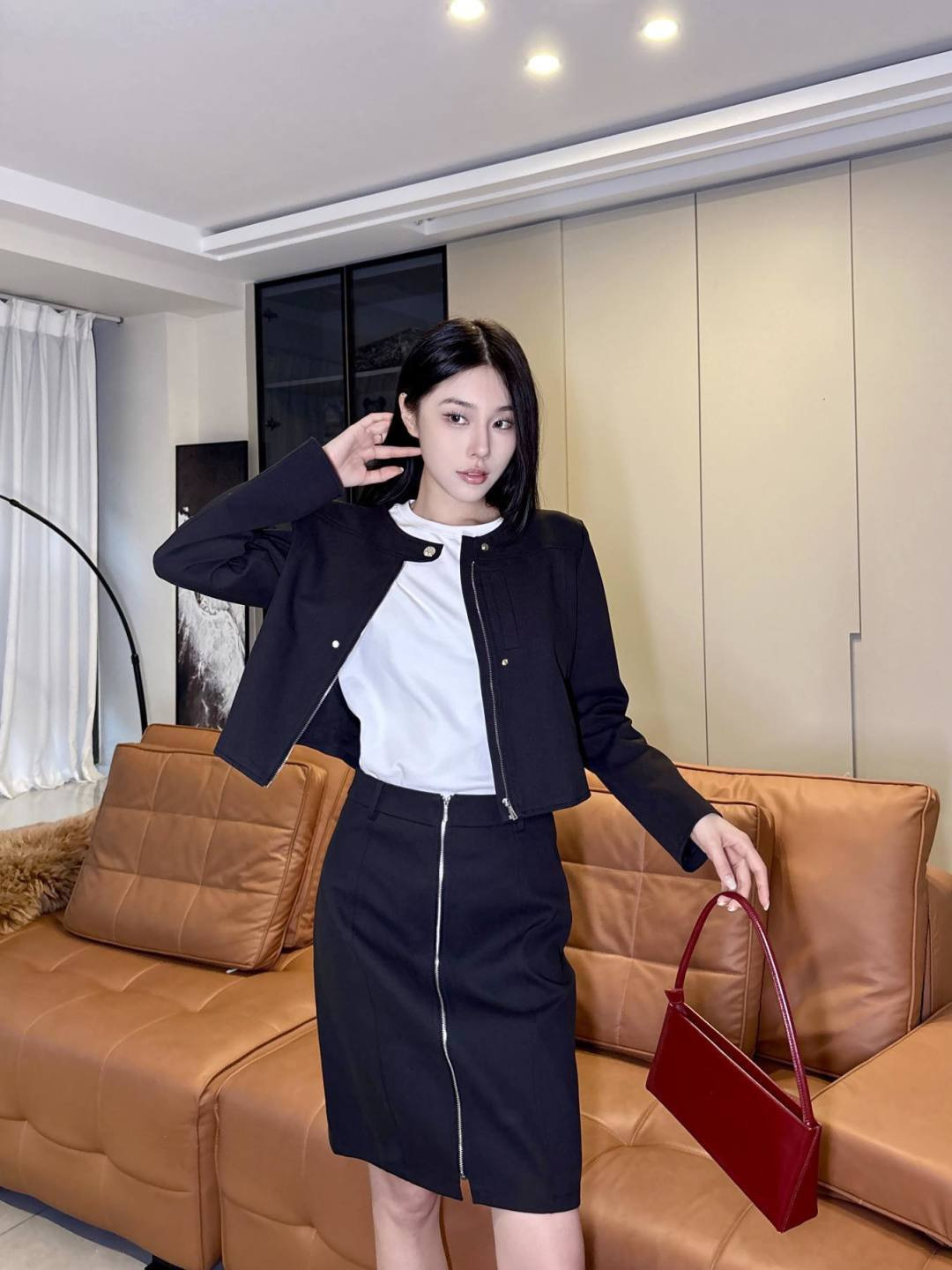 Her 26ss zip-up skirt