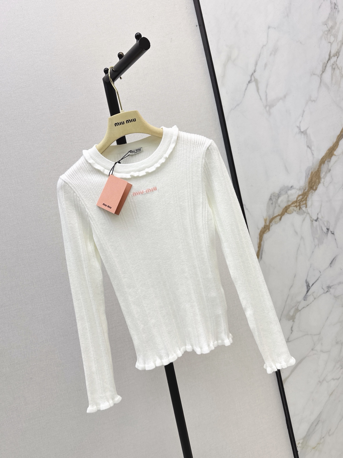 Miu 26fw slim-fit knit basic tee