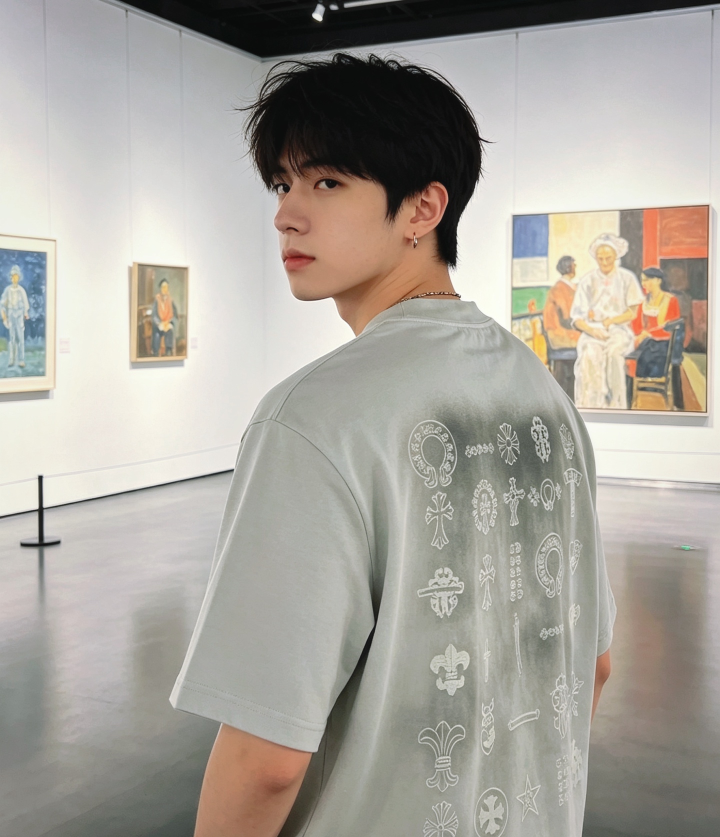 Chrome all-over washed t-shirt