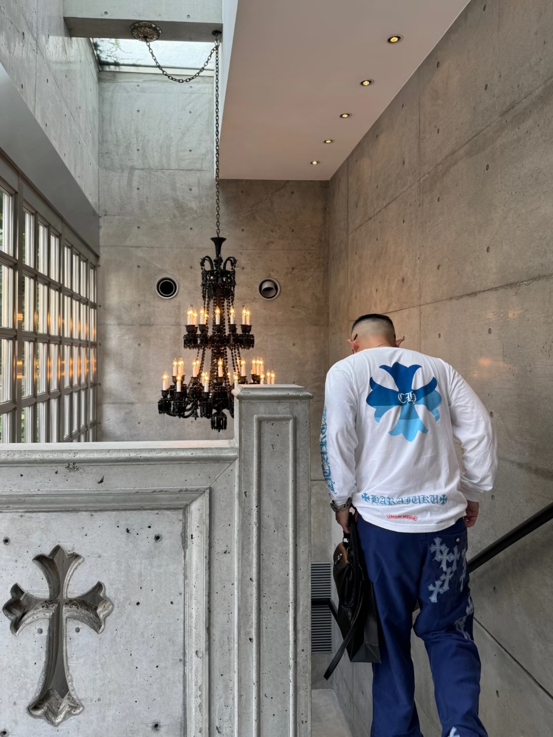 Chrome gradient printed sweatshirt