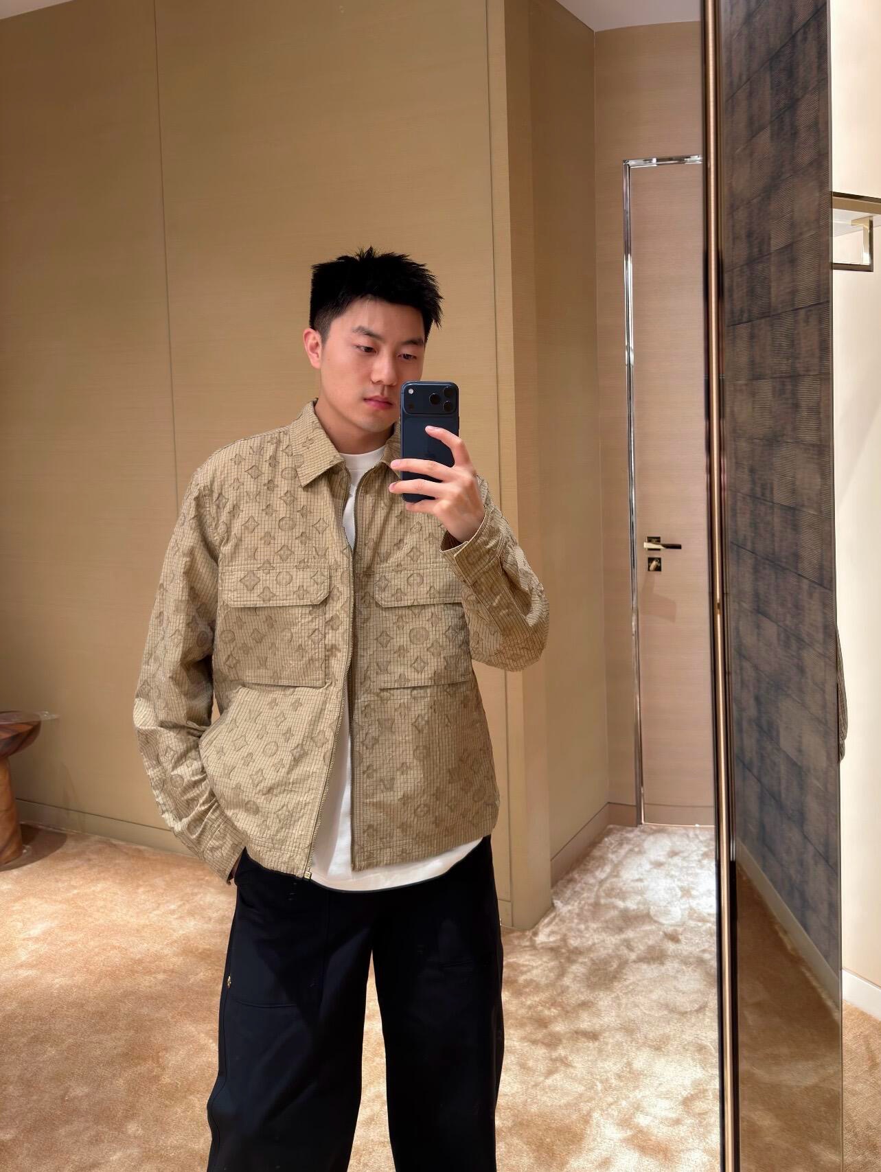 Louis all-over jacquard zip-up jacket