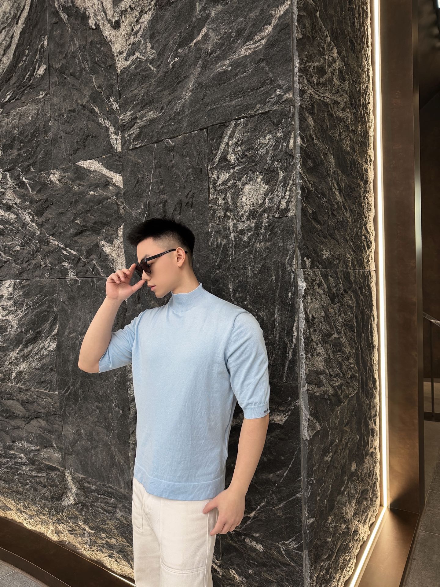 Pra jacquard knit t-shirt